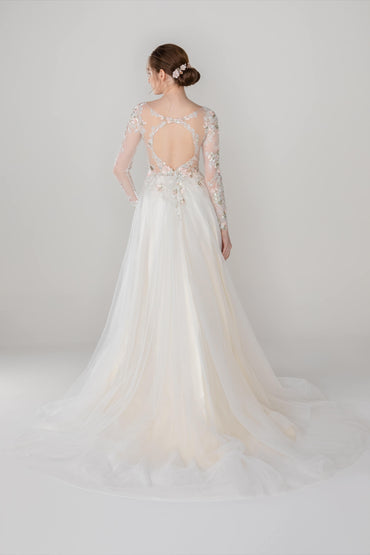 A-Line Court Train Tulle Lace Wedding Dress CW2535